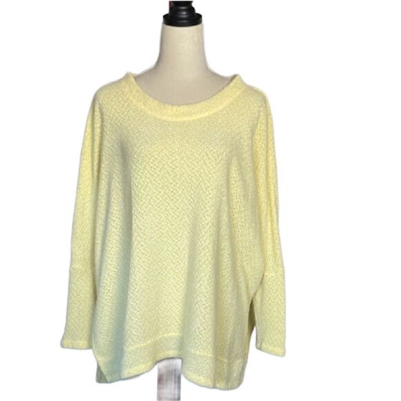 Cherish Cozy Butter Yellow Oversized Relaxed Fit Women's Sweater (Size: Small) - Picture 1 of 11